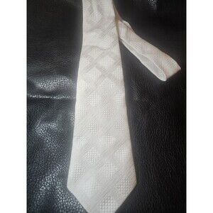 Vintage St Michael White Tie, Numbered Series Geometric Checkerboard Pattern